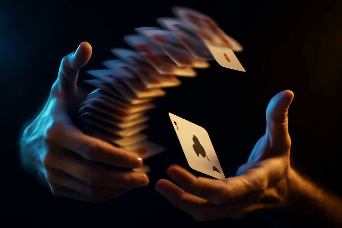 Jack Bodenstein performing a close-up card flourish